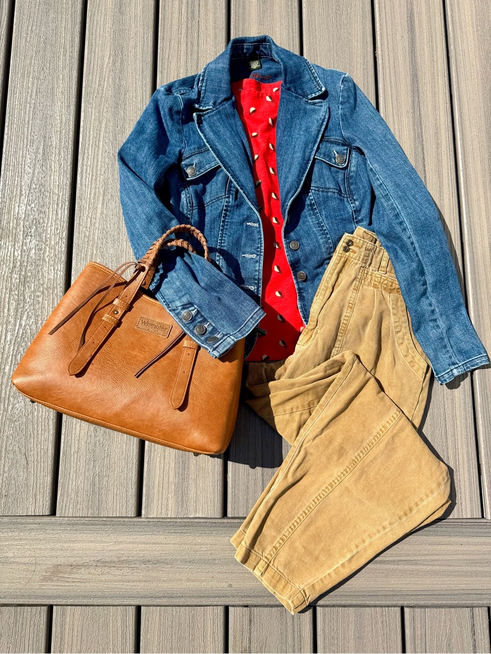 Barrel Leg Tan Denim Jeans